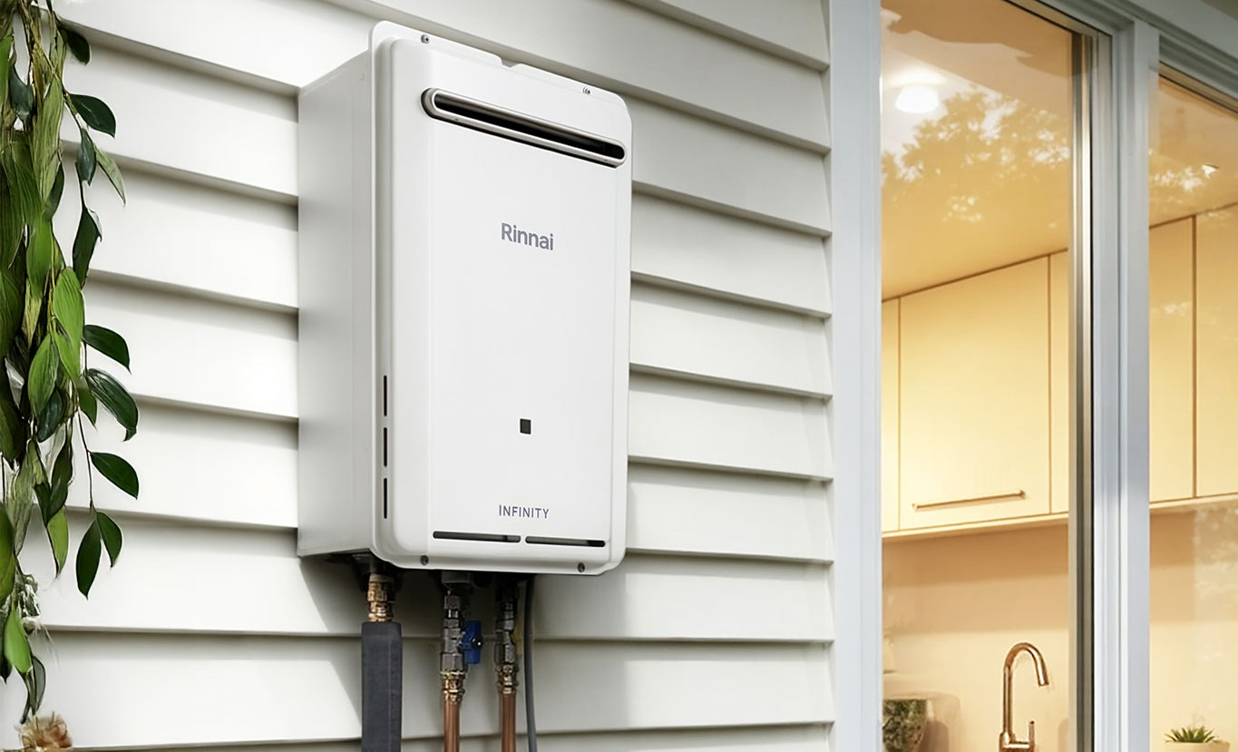 This is an image of a Rinnai Gas Instantaneous Hot Water System installed by Coop Group in Melbourne