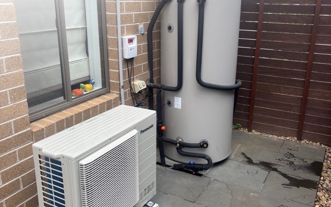 This is an image of Panasonic hot water heat pump system installation by Coop Group Australia in Bayswater, Croydon