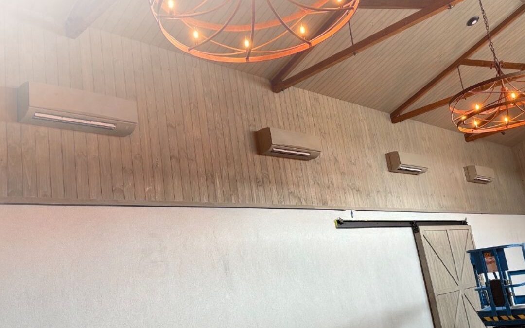 This is an image of stones of the yarra valley mitsubishi electric 9kw split system air conditioning installation winery venue hvac upgrade by Coop Group